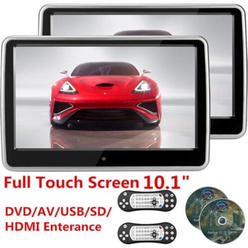 2 Set 10.1" HD TFT LCD Touch Screen Car SUV Headrest Monitor DVD Player HDMI-compatible FM USB IR
