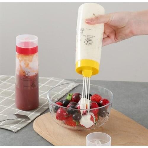 300ml 4 Holes Sauce Bottle Safe Resin For Ketchup Jam Mayonnaise Olive Oil Squeeze Dispenser Cruet Kitchen Accessories Tools