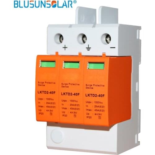 5 piece/lot high performance 3P DC 1000V 20~40KA Din Rail Surge Protective Device House Solar PV System Arrester Surge Protector