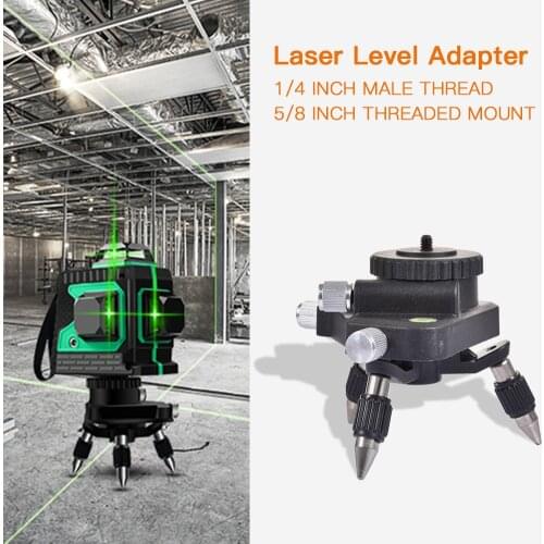 360-Degree Rotating Base Laser Level Adapter 1/4 In Threaded Mount And Horizontal Bubble Micro-adjust Fine Turning Pivoting Base