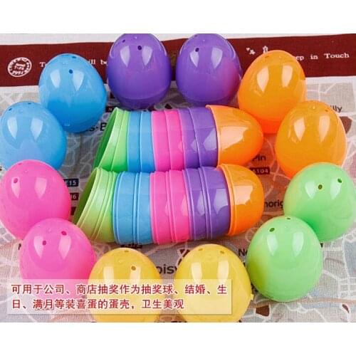 Free shipping 300pcs 4*6cm Plastic Easter Egg Solid Color Empty Plastic Egg Eggshell For Easter/Gift