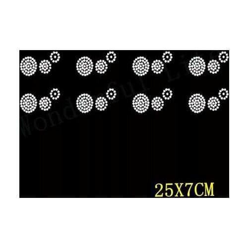 Free shipping round dot popo strip dot design hotfix Rhinestone Iron On Heat Transfer Hot Fix Bling