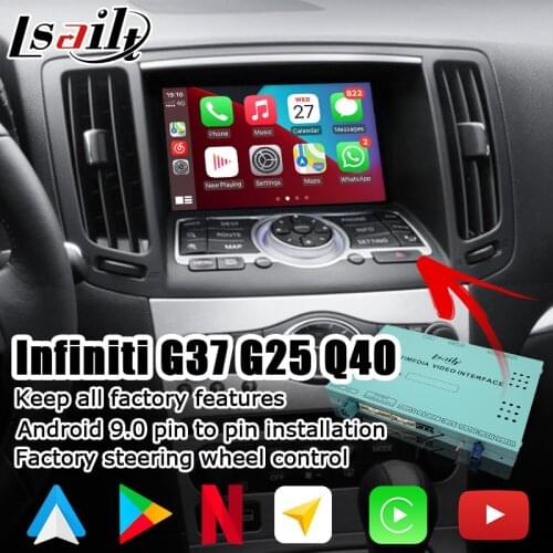 Android / carplay interface box for Infiniti G37 G25 Q40 Skyline 2010-2016 with QX50 QX60 QX70 QX80 video interface by Lsailt