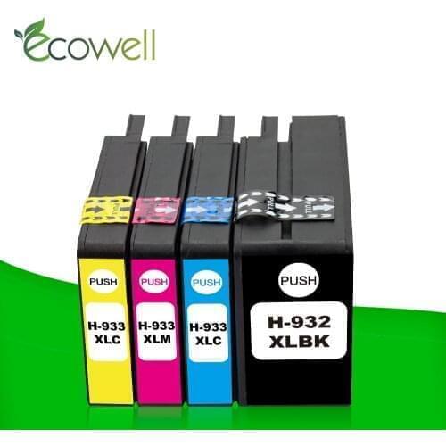 Ecowell 4 colors 932XL 933XL Ink Cartridge compatible for HP932XL HP933XL HP 932XL 932 replace for HP Officejet 6100 6600 7610