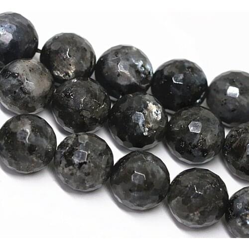 Black labradorite 8mm faceted round natural stone loose beads 4mm 6mm 8mm 10mm 12mm 14mm charms jewelry making 15inch A04