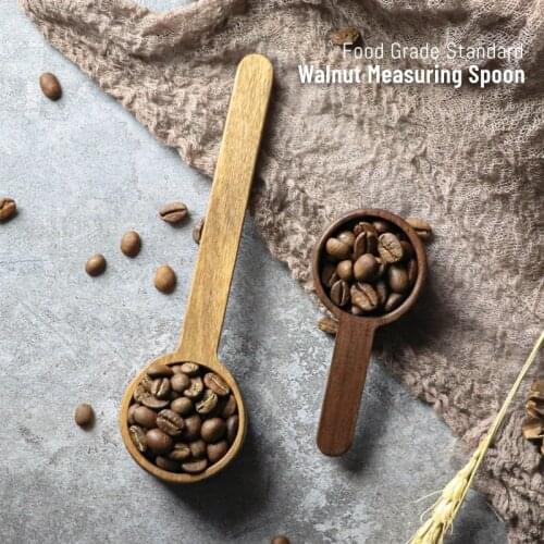 Wooden Coffee Scoop Measuring Spoon Black Walnut Wood Kitchen Scoop Measuring Spoon for Sugar Spice Powder Coffee Accessories