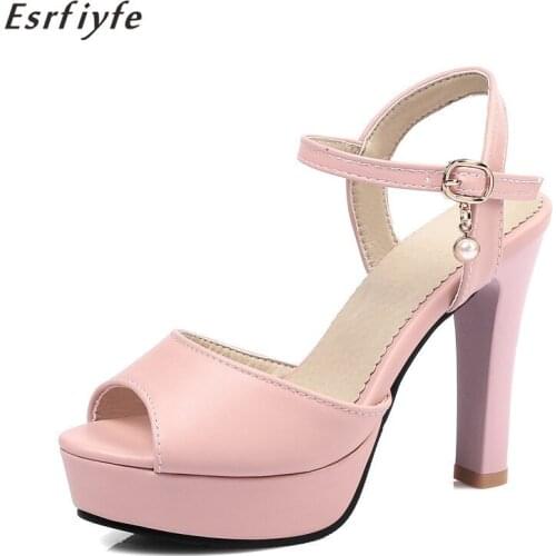 ESRFIYFE 2021 New Summer Sexy Women High Heels Sandals Fashion Stripper Shoes Party Shoes Women Platform Open Toe High Heels