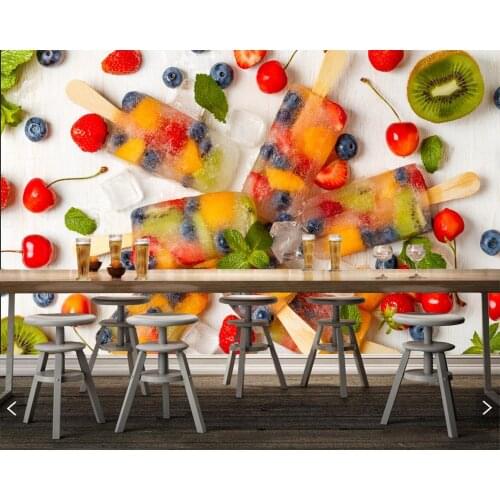 Sweets Ice cream fruits Food photo wallpaper,living room tv background wall sofa wall bedroom kitchen restaurant 3d mural