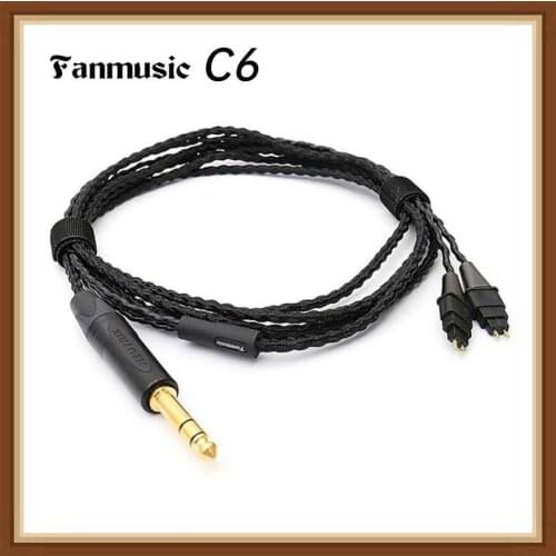 Fanmusic C6 Oxygen-free copper Cables 6.3 mm/4-pin XLR plug Headphone Upgraded Cable for HD580 HD600 HD650 HD6XX