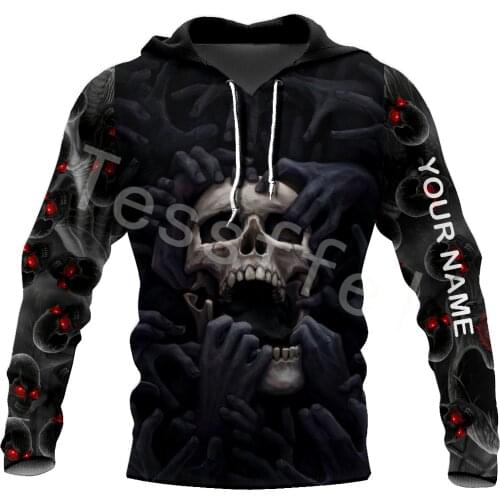 Tessffel Crazy Skull Tattoo Camo 3D Printed Hoodies Sweatshirts Zip Hooded For Men And Women Casual Streetwear Style-S11