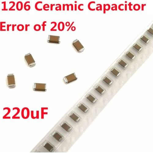 50PCS Ceramic Capacitor 1206 220uF 227M 4V 6.3V X5R SMD capacitance Error of 20
