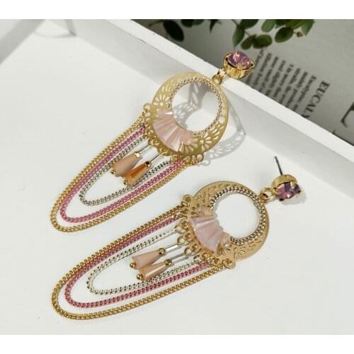 Creative Women Drop Earrings Shiny Crystal Tube Tassel Drop Earrings For Women Fashion Jewelry Gift Accessories
