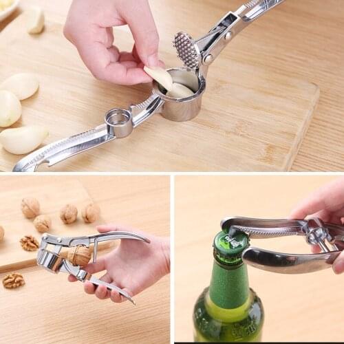 Multifunction Garlic Press Aluminum Alloy Rustproof Garlic Cutter Anti-Slip Dishwasher Safe Kitchen Use Easy to Clean B99