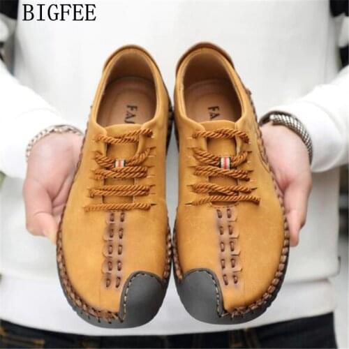 Comfortable Casual Shoes Loafers Men Shoes Quality Split Genuine Leather Shoes 2018 Fashion Men Flats Hot Sale Moccasins Shoes