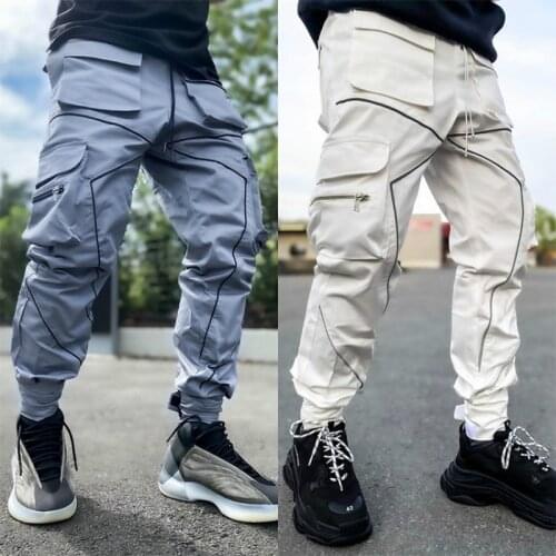 Mens Casual pants multi-pocket Harem overalls Joggers Hip-Hop Jogger Trousers Mens Sports Pants Streetwear Pantalon Homme 2021