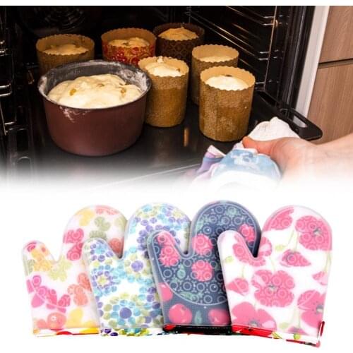 Non-Slip Anti-scalding Cotton Double-Layer Heat Resistant Gloves for Home