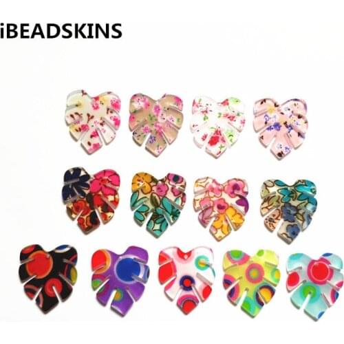 New arrival! 30x26mm 100pcs/lot acrylic feather shape charm for earrings accessories,Earring parts,Jewelry Findings making