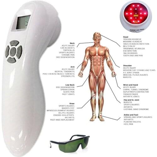 Rechargeable Cold Laser Therapy Device for Body Pain Relif 810nm and 650nm Handheld Infrared Treatment Instrument