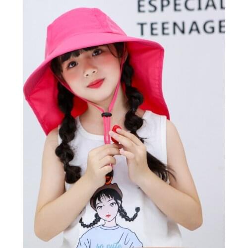 UPF 50+ Wide Brim Sun Hat Adjustable Summer Kids Cap for Boys Girls Travel Beach Swim Cap Kids Accessories Children Hats