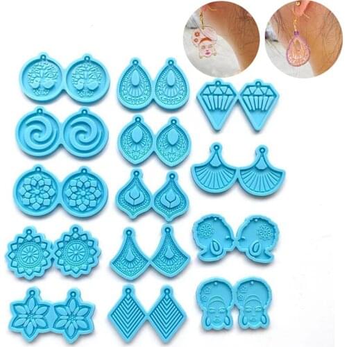 Earrings Epoxy Resin Mold Keychain Pendant Silicone Mould for DIY Crafts Jewelry Necklace Ear Studs Casting Mold for Resin