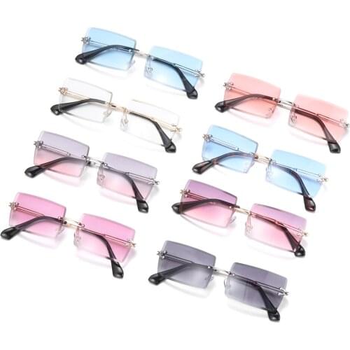 Women Men Cycling Retro Rectangle Sunglasses Ocean Lens Small Metal Fashion Classic UV400 Lens Outdoor Vintage New Sun Glasses