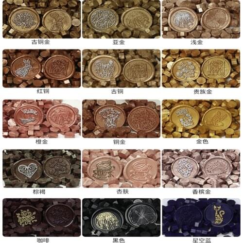 One Bag Sealing Wax Beads Granular Grain 32-34g around 100pcs Wax Seal tablet Multi Color Seal Wax Seal Stamp