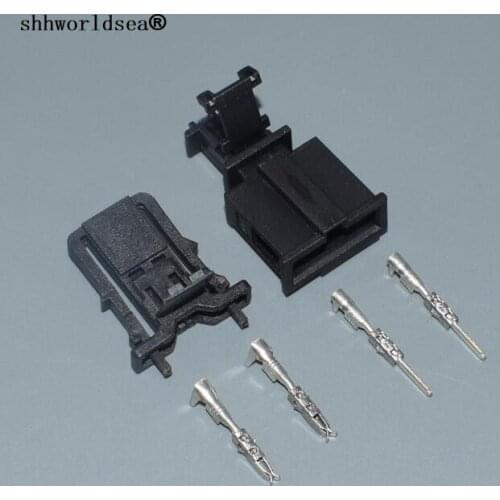 Worldgolden 2 Pin/Way 3.5mm Male Female Auto Electrical Trunk Light Connector License Plate Light Plug Socket 1J0971972 3B097271