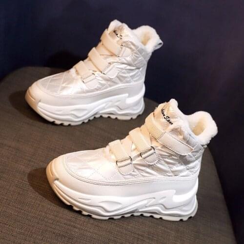 Winter thick soled inner raised dad shoes womens fashion 2021 new versatile Plush high top sports casual cotton shoes