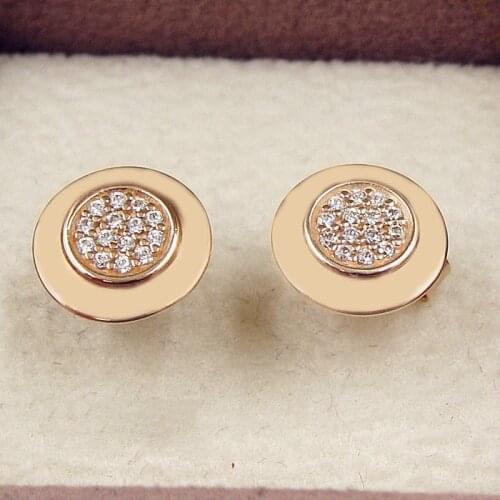 Original Rose PAN Signature WIth Crystal Stud Earring For Women 925 Sterling Silver Earring Wedding Gift Fine Europe Jewelry