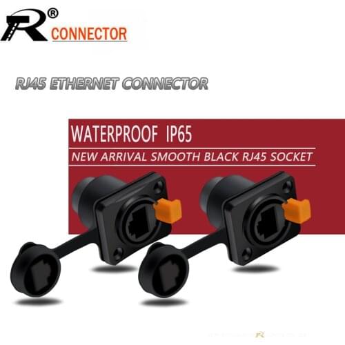 10pcs/lot Waterproof RJ45 Female Panel Mount Straight/Right Angle 8P8C RJ45 Ethernet Plug Jack Socket IP65 Waterproof Connector