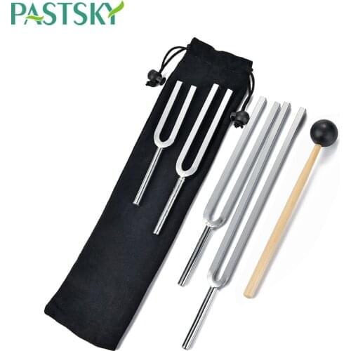 128/256/512/1024HZ Steel Chakra Tuning Fork Set Hammer Ball Mallet Sound Healing Therapy Diagnostic For Testing Patient Hearing