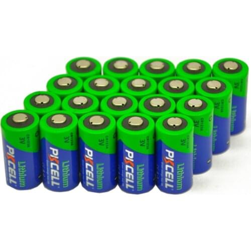 20Pcs/lot PKCELL 3V 16340 CR123A Battery lithium-ion battery for the red LED of flashlight