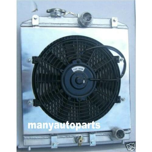 Aluminum Radiator 1992-2000 FOR Honda Civic CRX DEL SOL EK EG D15 D16 B16 B18 + FAN Shroud 93 94 95 96 97 98 32mm Pipe