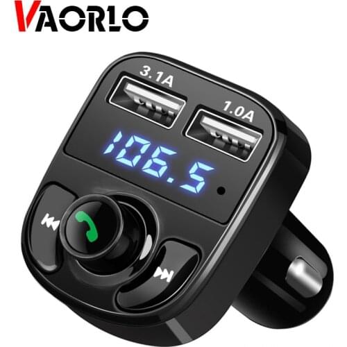 VAORLO Bluetooth Car Kit Fm Transmitter MP3 Player Handsfree Call Quick Charge 3.0 Dual USB Support TF Music Playing For Car