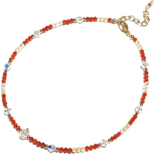 Lii Ji Sparkling Mini Stone With Austrian Crystal 14K Gold Filled Anklet Bracelet For Women Girl Jewelry