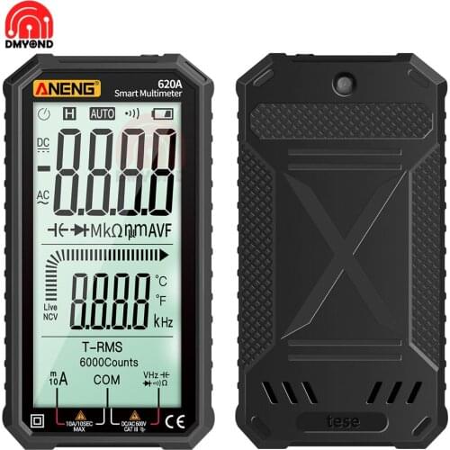 Digital Smart Multimeter Transistor Testers 6000 Counts True RMS Auto Electrical Capacitance Meter Temp Resistance 620A Model