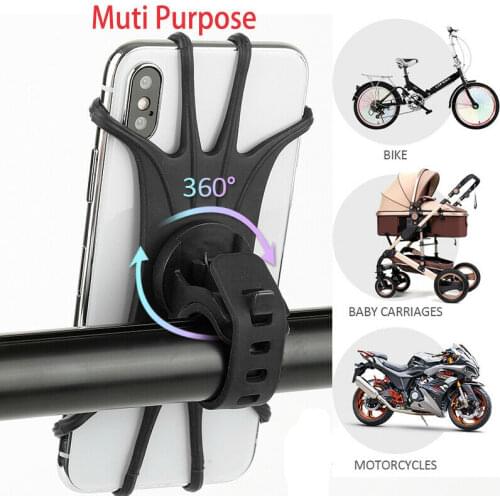 Portable Bike Accessories Silicone Bicycle Phone Holder For 3.15-6.5 inch Smartphone Adjustable Bike Phone Stand Mount Bracket
