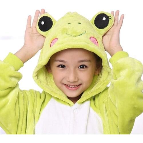 Kigurumi Frog Kids Pajamas Pijamas For Children Animal Cartoon Blanket Baby Costume Winter Boy Girl Onesie Sleepwear