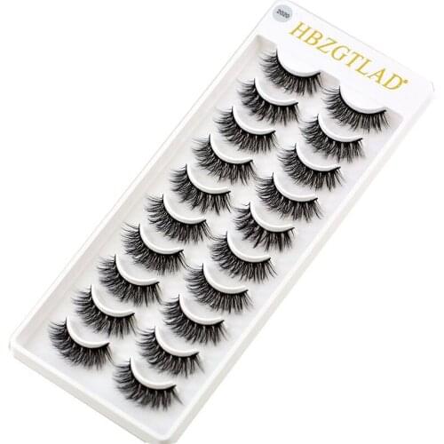 HBZGTLAD 10 pairs natural false eyelashes fake lashes long makeup 3d mink lashes eyelash extension mink eyelashes for beauty