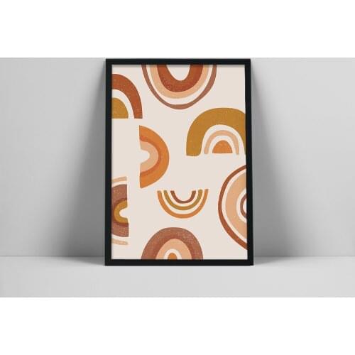 Rainbow Pattern Art Print | Abstract Rainbow Poster | Warm Color Wall Art | Minimal Rainbows Print | Terra Wall Art | TeFlot | r