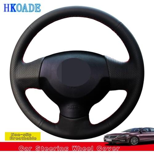 DIY Hand-stitched Black Artificial Leather Car Accessories Steering Wheel Cover For Mitsubishi Lancer EX 10 Lancer X Outlander
