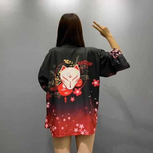 Kimono Women Yukata Japanese Clothes Summer Asian Streetwear Print Kimono Cardigan Shirt Women Japanese Robe Haori Kimonos 31203