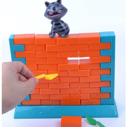 Classic Demolition Wall Games Toys Funny Little Cat Family Table for Baby Kids Childrens Interactive