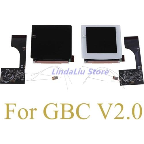 1set IPS V2 LCD Screen Kits for GBC high light backlight pixel ips lcd kits for Gameboy Color with more 25% display area screen
