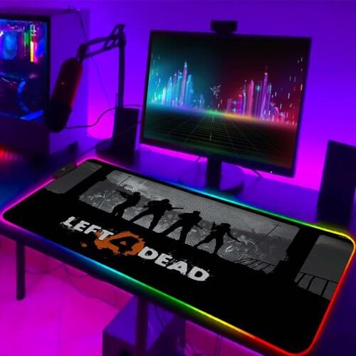 Mousepad RGB 900x400 LED Gamer Mouse Pad Left 4 Dead 2 Rubber Extended Keyboard Mat Computer Accessories Gaming Mousepad Custom