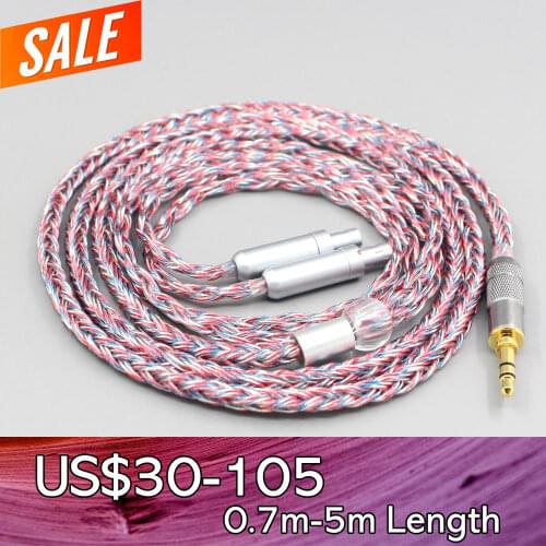 LN007573 16 Core Silver OCC OFC Mixed Braided Cable For Sennheiser HD800 HD800s HD820s HD820 Dharma D1000 Earphone Headphone