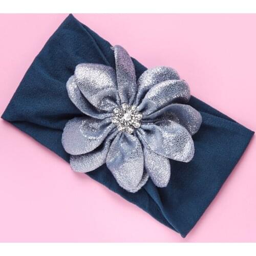 Fashion Big Flower Baby Headband Wide Elastic Baby Girl Hairband For Newborn Hair Band Solid Color Baby Turban Hair Accessories