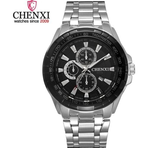 CHENXI Fashion Men Watches Men Sports Watches Stainless Steel Date Quartz Wristwatch horloge man heren horloge relogio masculino