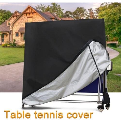 New Outdoors Folding Ping Pong Table Cover Black Waterproof Anti-Dust Adjustable Ping Pong Table Protector Household Useful