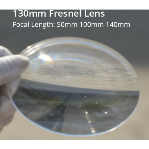 2PCS 130mm Diameter Optical PMMA Plastic Solar Fresnel Condensing Light Focal Length Plane Magnifier Solar Concentrator Lens